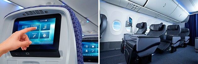 As aeronaves Boeing 737-800 Premium possuem sistema de entretenimento personalizado (foto divulgação)